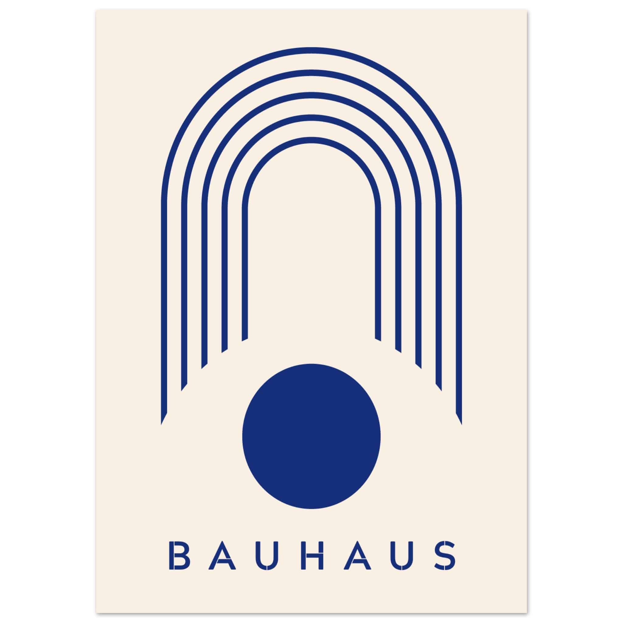 Artfulprints Poster Bauhaus - Blue arches - 50x70 cm - Blauw