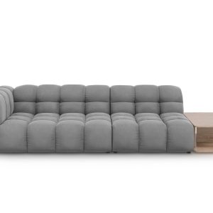Cosmopolitan Design Rechte modulaire bank Sky 4-zits, flueel, lichtgri Cosmopolitan Design Rechte modulaire bank Sky 4-zits, flueel, lichtgri