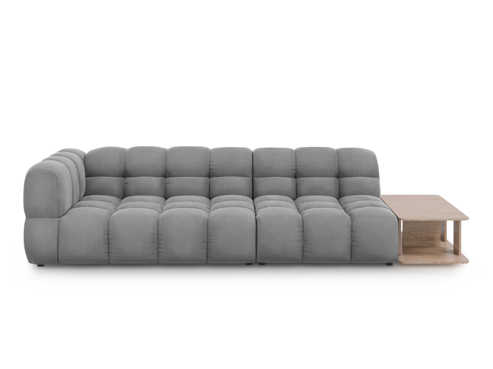 Cosmopolitan Design Rechte modulaire bank Sky 4-zits, flueel, lichtgri
