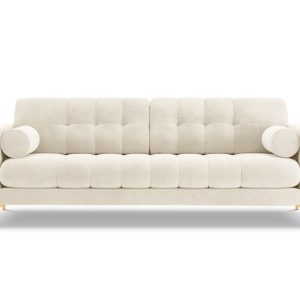 Cosmopolitan Design Bank Bali 3-zits, flueel, lichtbeige – 96x177x75cm Cosmopolitan Design Bank Bali 3-zits, flueel, lichtbeige – 96x177x75cm