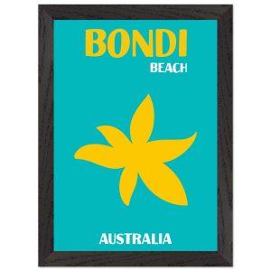 Artfulprints Poster met Lijst Australië – Bondi Beach – A4 21×29.7 cm