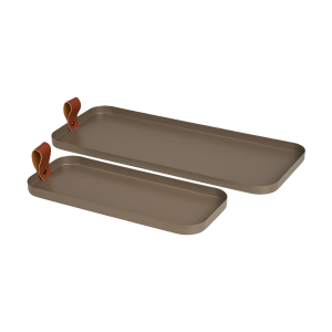 Artichok Celie Metalen Dienbladen Bruin – Set Van 2 Artichok Celie Metalen Dienbladen Bruin – Set Van 2