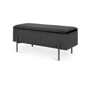 Artichok Marlou velvet bankje met opbergruimte zwart – 95 x 46 cm Artichok Marlou velvet bankje met opbergruimte zwart – 95 x 46 cm
