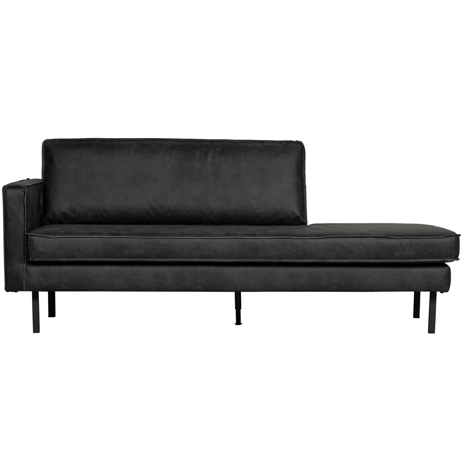 WOOOD daybed links Rodeo - Eco-leder - Zwart - 85x203x86