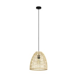 EGLO hanglamp Ayesgarth – e27 – ø 33 cm – zwart/hout EGLO hanglamp Ayesgarth – e27 – ø 33 cm – zwart/hout