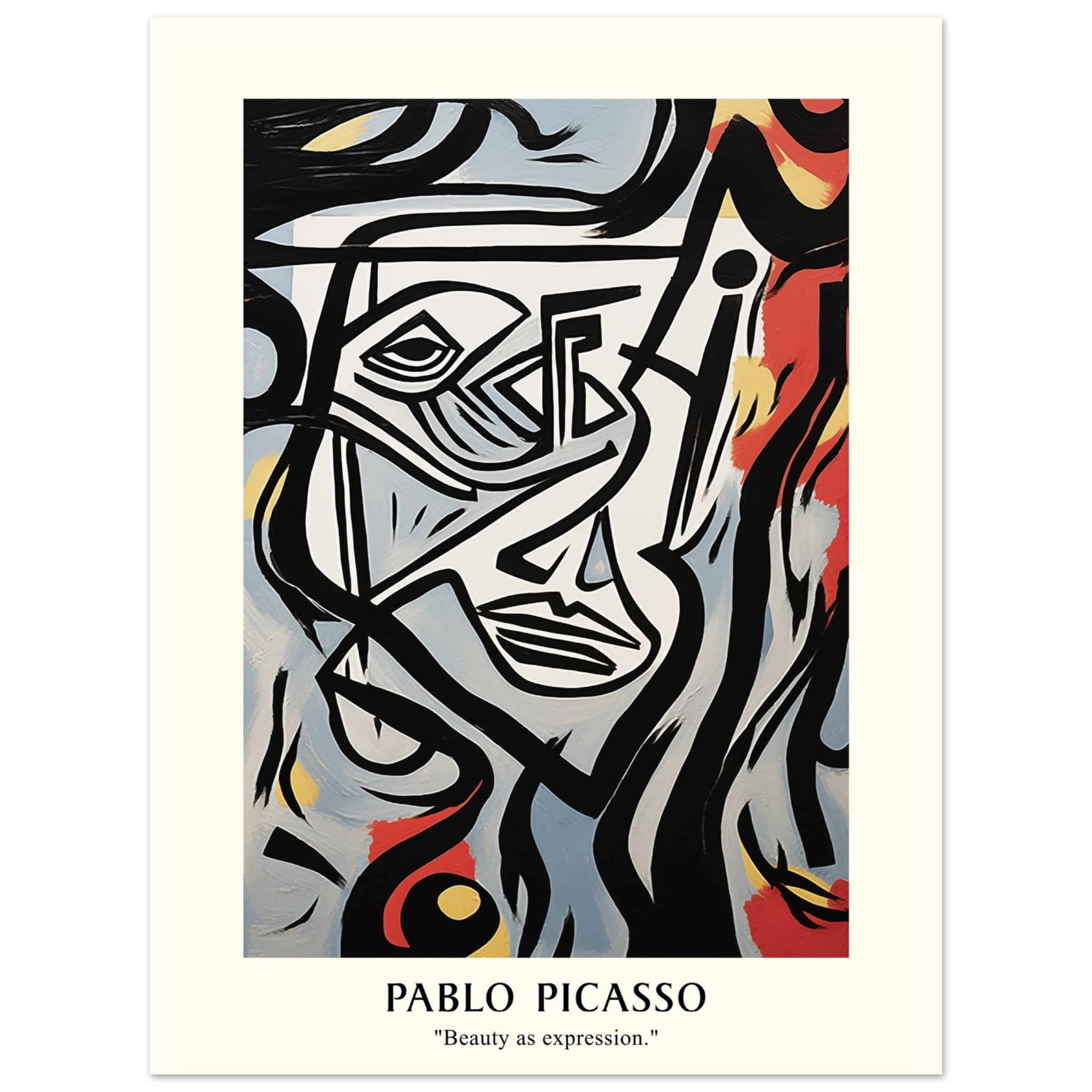 Artfulprints Poster Pablo Picasso - Beauty as expression - 30x40 cm -