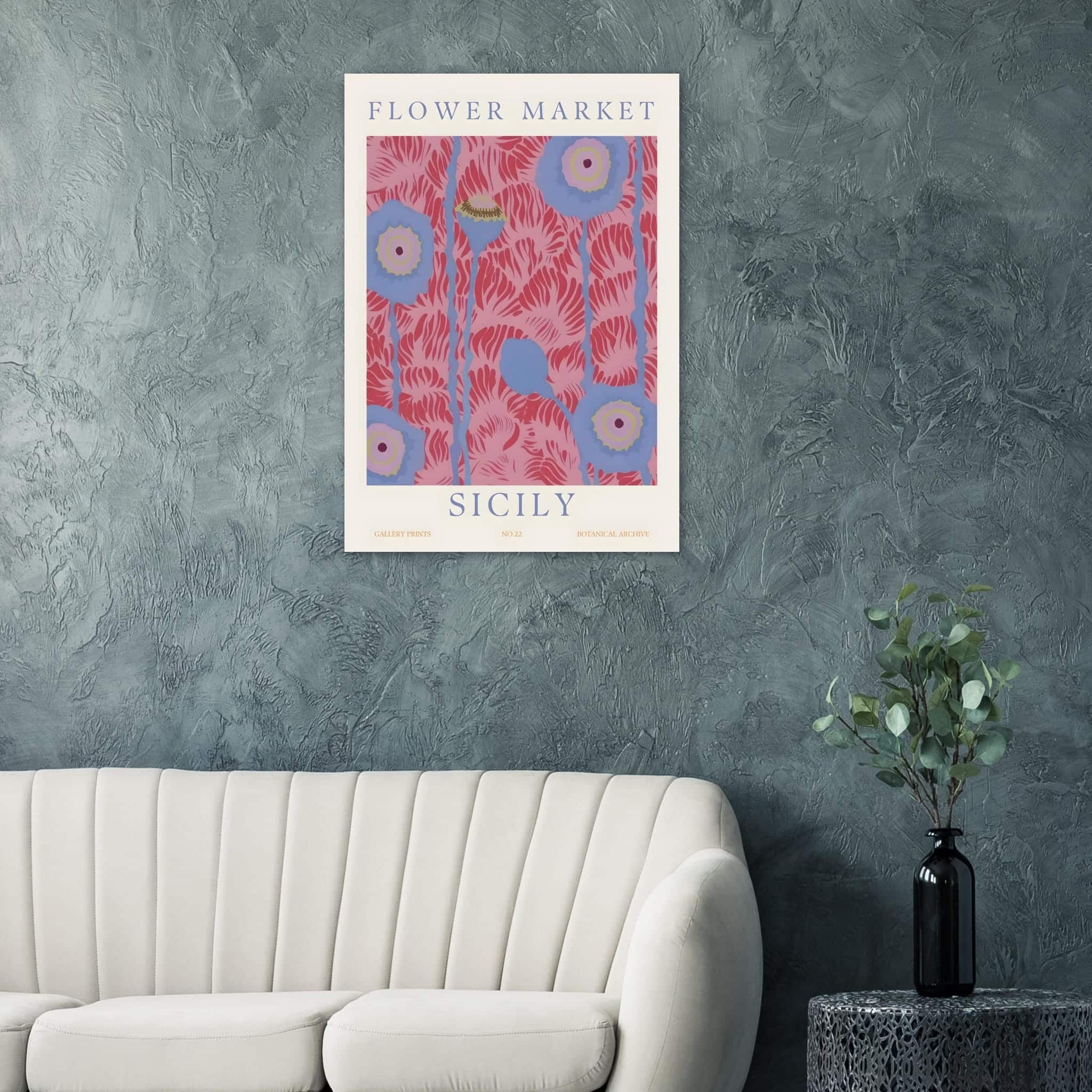 Artfulprints Flower market - Sicily poster 70x100 cm