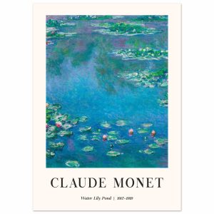 Artfulprints Poster Claude Monet – Water lily pond – 50×70 cm – Blauw Artfulprints Poster Claude Monet – Water lily pond – 50×70 cm – Blauw