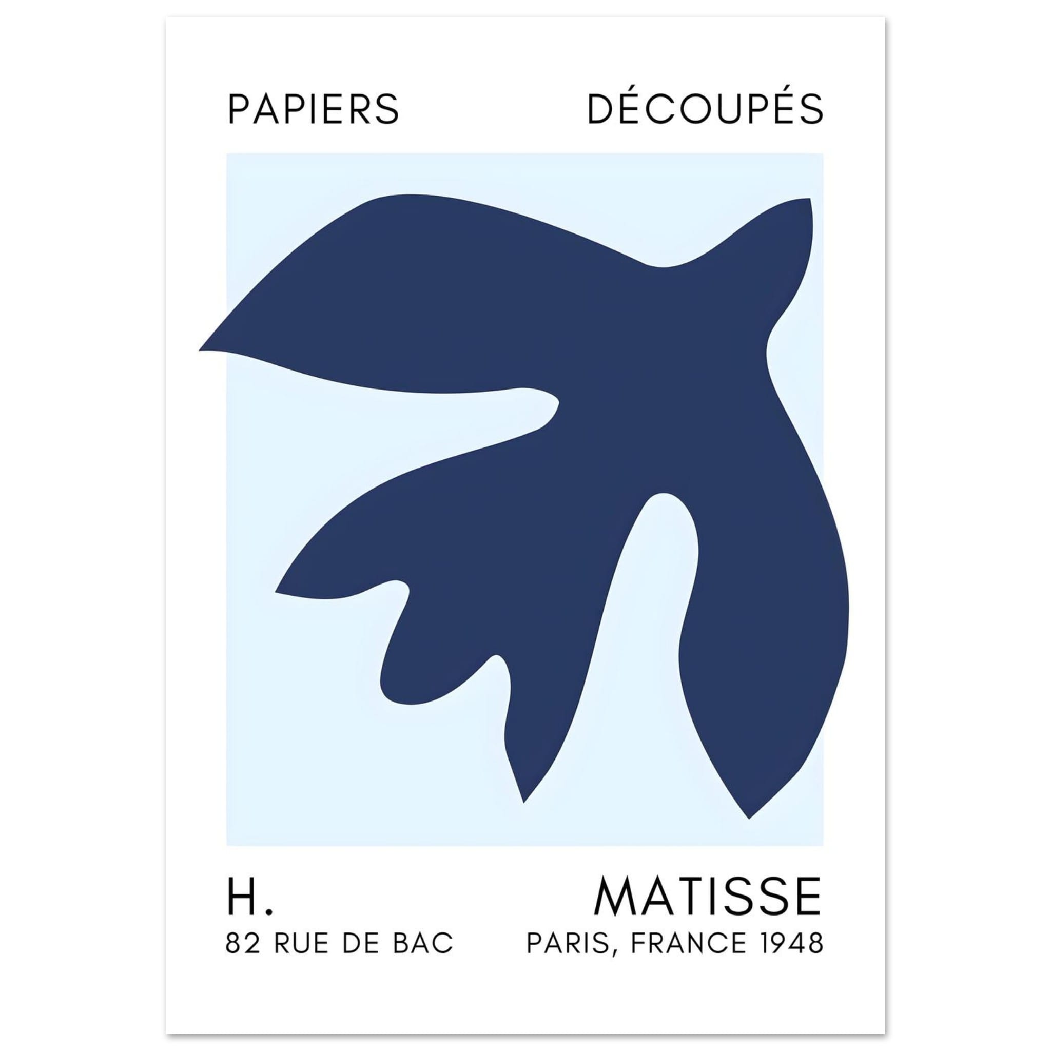 Artfulprints Poster Matisse – Floating forms navy blue I - A4 21x29.7