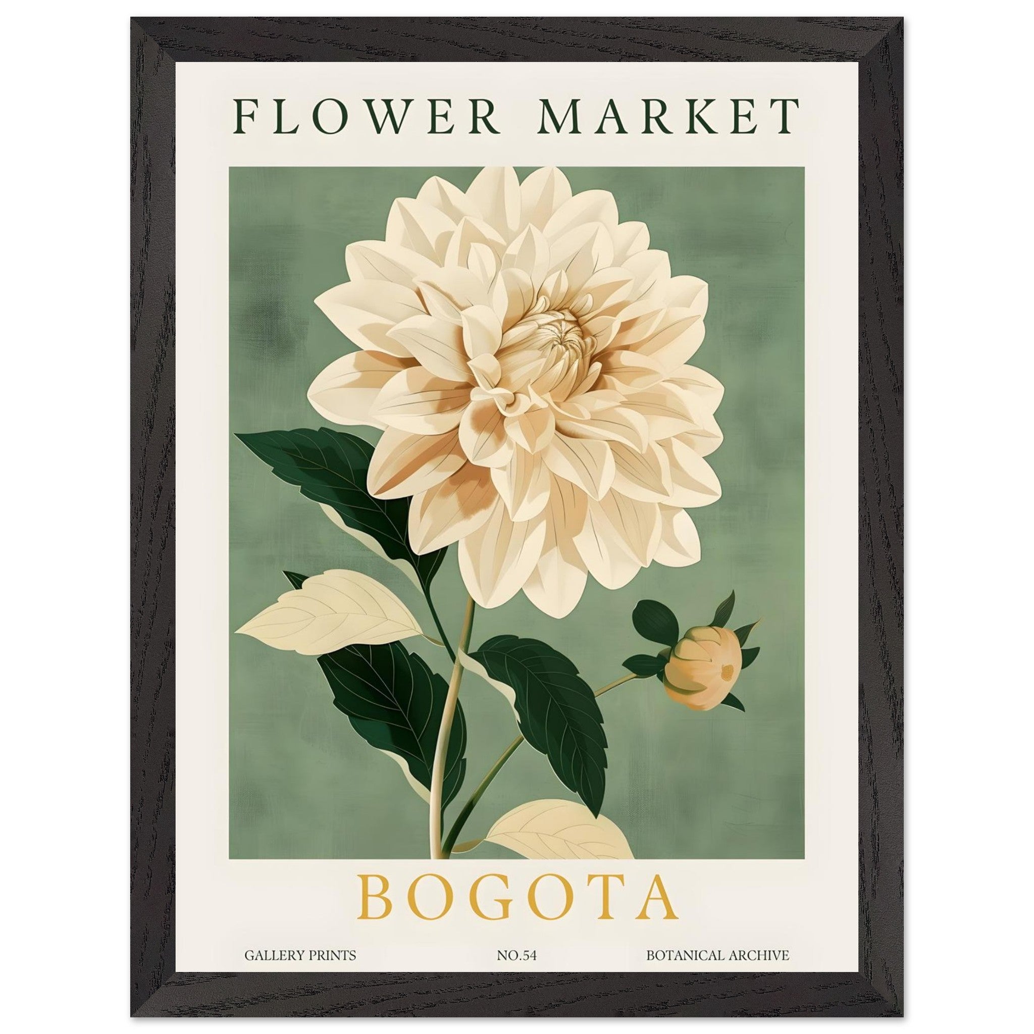 Artfulprints Poster met Lijst Flower market - Bogota - 30x40 cm - Groe