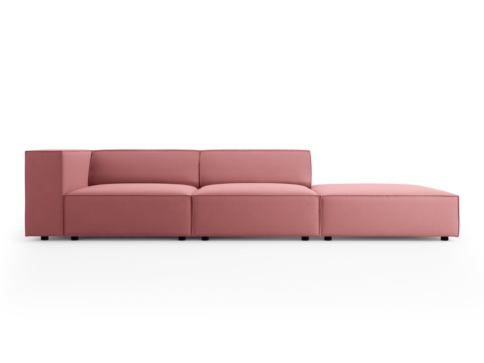 Cosmopolitan Design Rechte bank Arendal 4-zits, flueel, zalm - 102x262