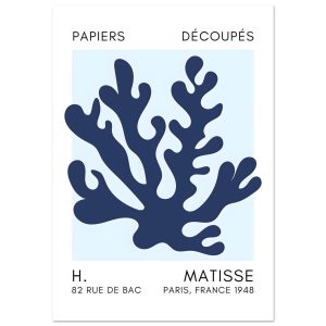 Artfulprints Poster Matisse – Saltflower shapes navy blue I – 70×100 c Artfulprints Poster Matisse – Saltflower shapes navy blue I – 70×100 c