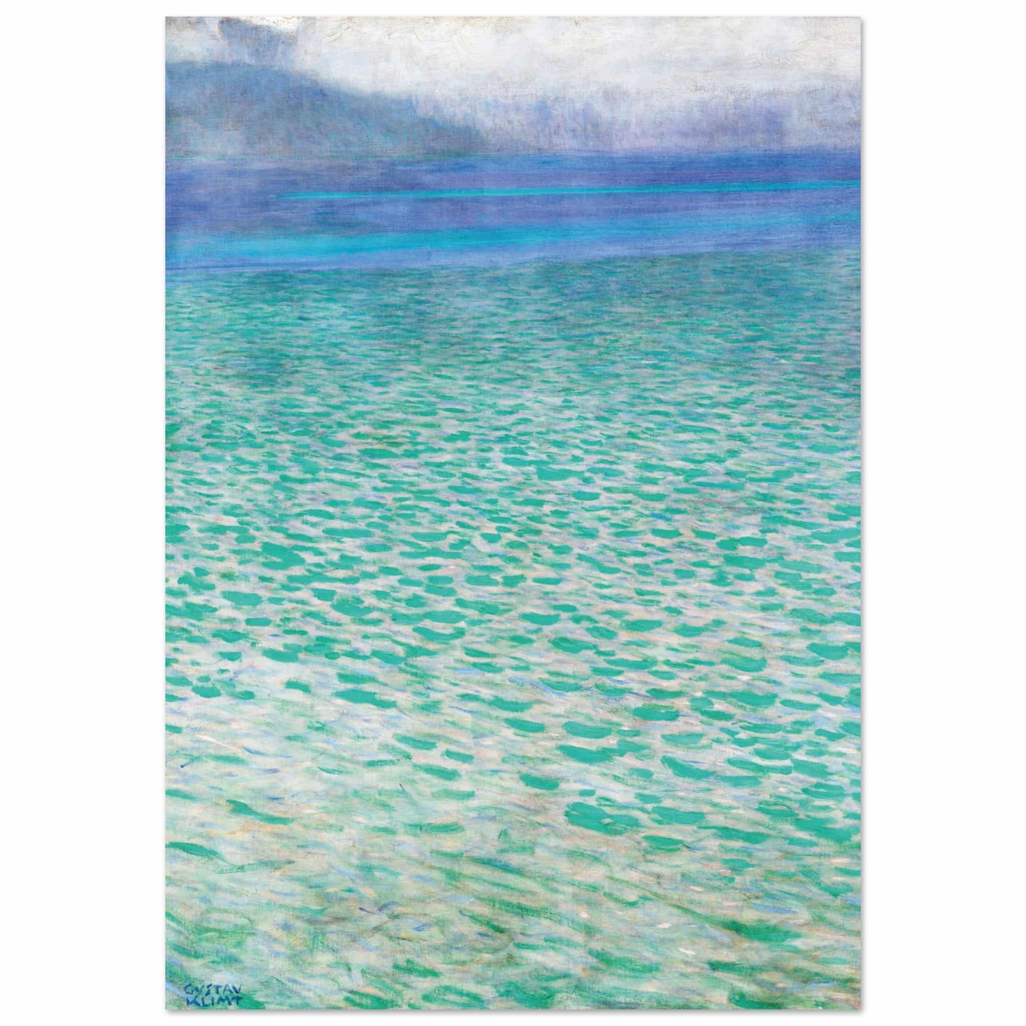 Artfulprints Poster Gustav Klimt - Attersee - 70x100 cm - Turquoise