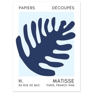 Artfulprints Poster Matisse – Coral bloom navy blue I – 30×40 cm – Bla Artfulprints Poster Matisse – Coral bloom navy blue I – 30×40 cm – Bla