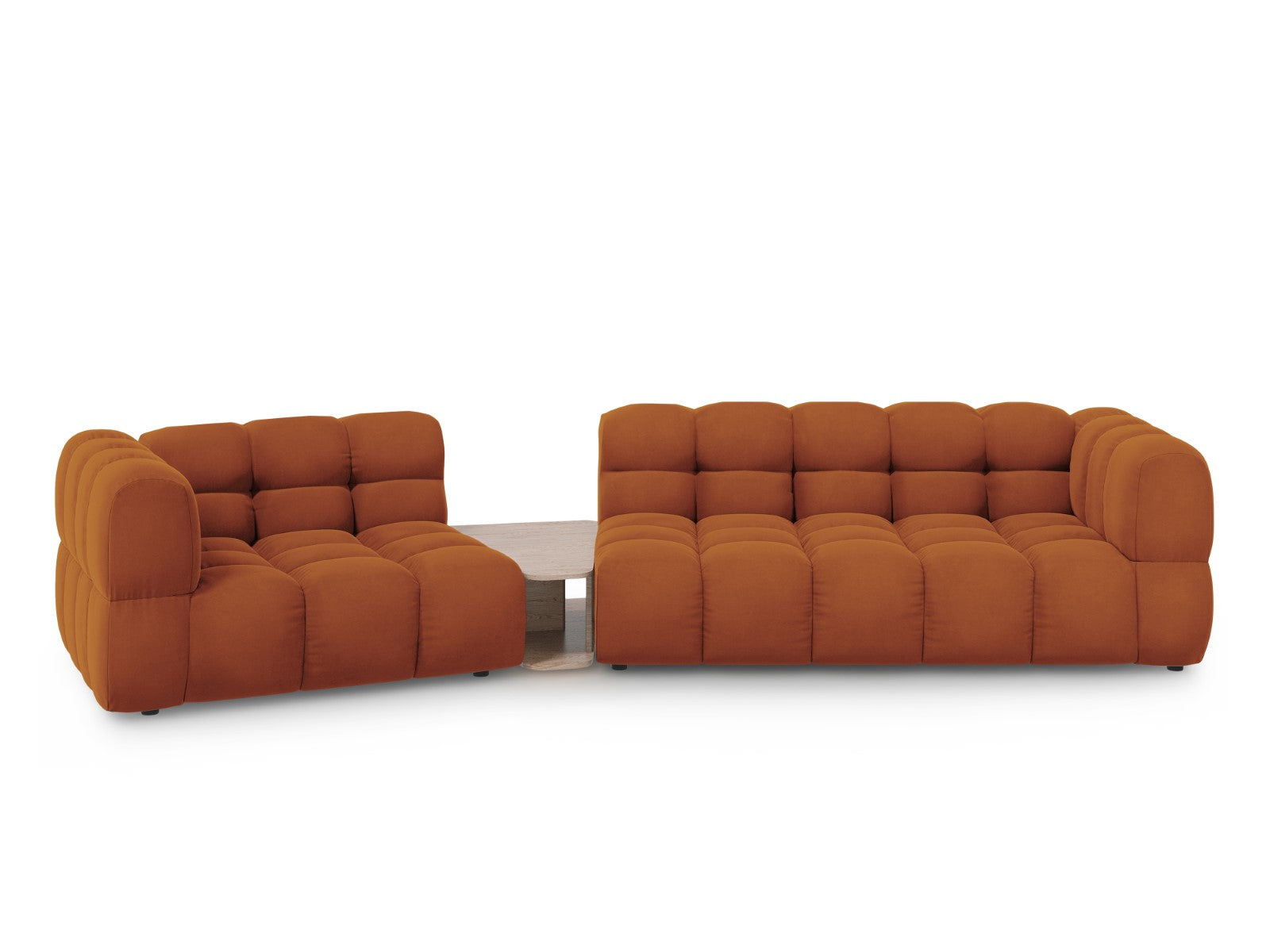 Cosmopolitan Design linker modulaire bank Sky 3-zits, flueel, terracot