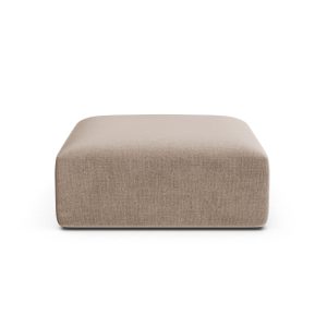 Cosmopolitan Design Poef Campi flueel donkerbeige – 90x90x40cm Cosmopolitan Design Poef Campi flueel donkerbeige – 90x90x40cm
