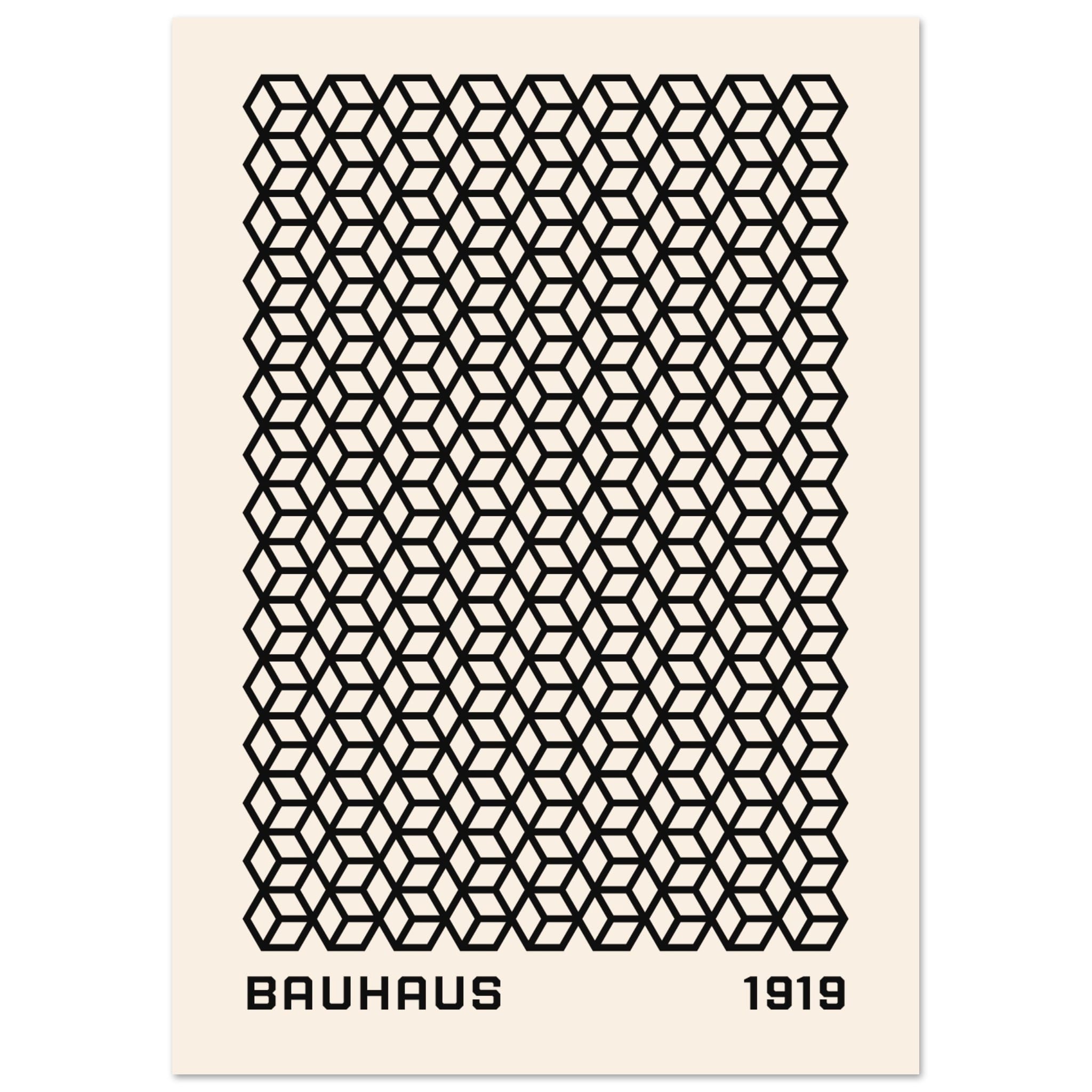 Artfulprints Poster Bauhaus - 1919 beehive - A4 21x29.7 cm - Zwart / W