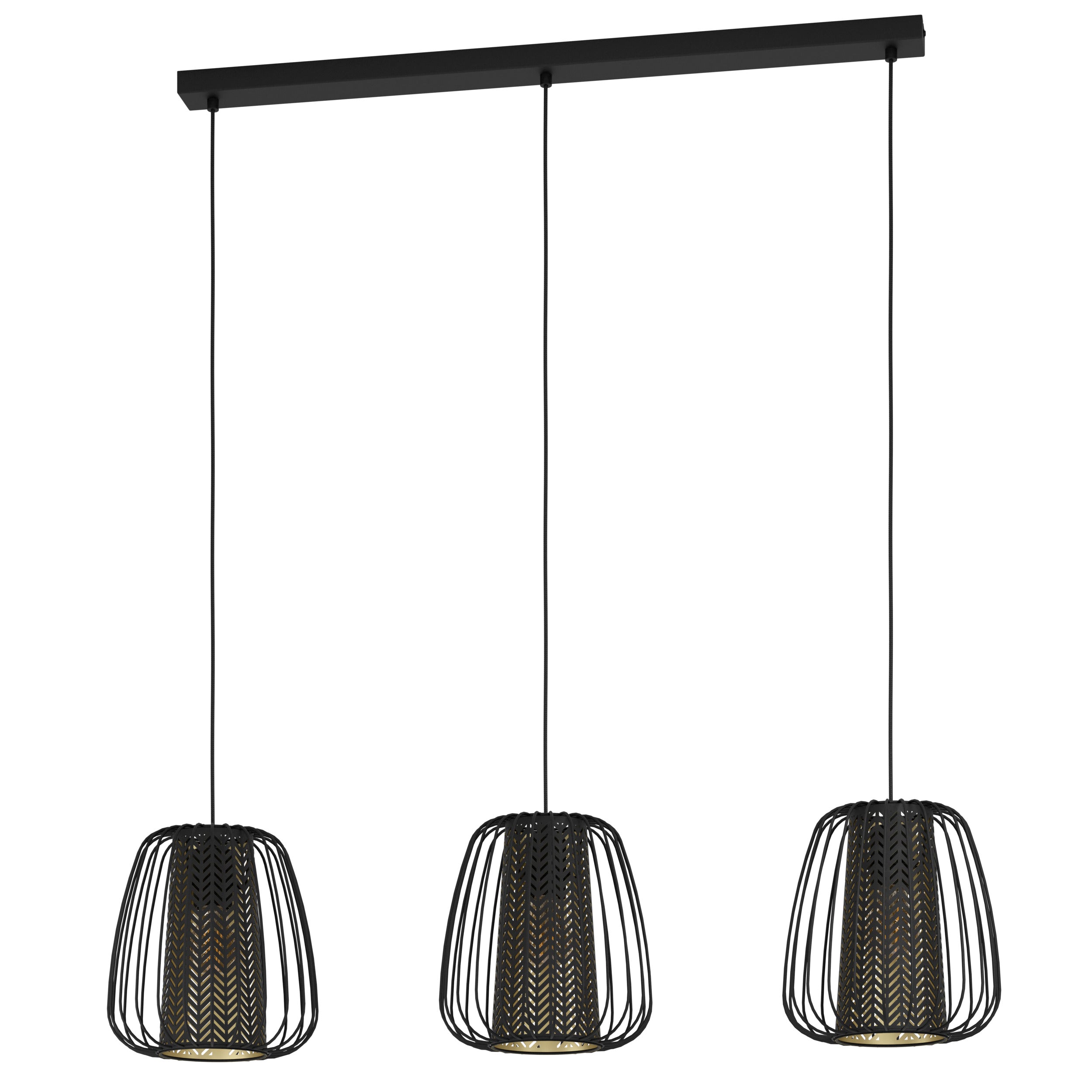 EGLO hanglamp Curasao - e27 - 99,5 cm - zwart/goud