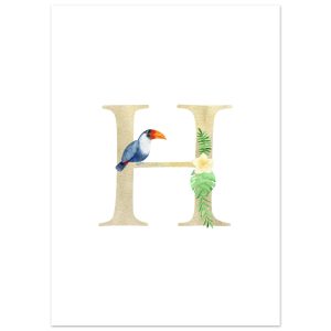 Artfulprints Poster Letter H kindernaam – 50×70 cm – Meerkleurig