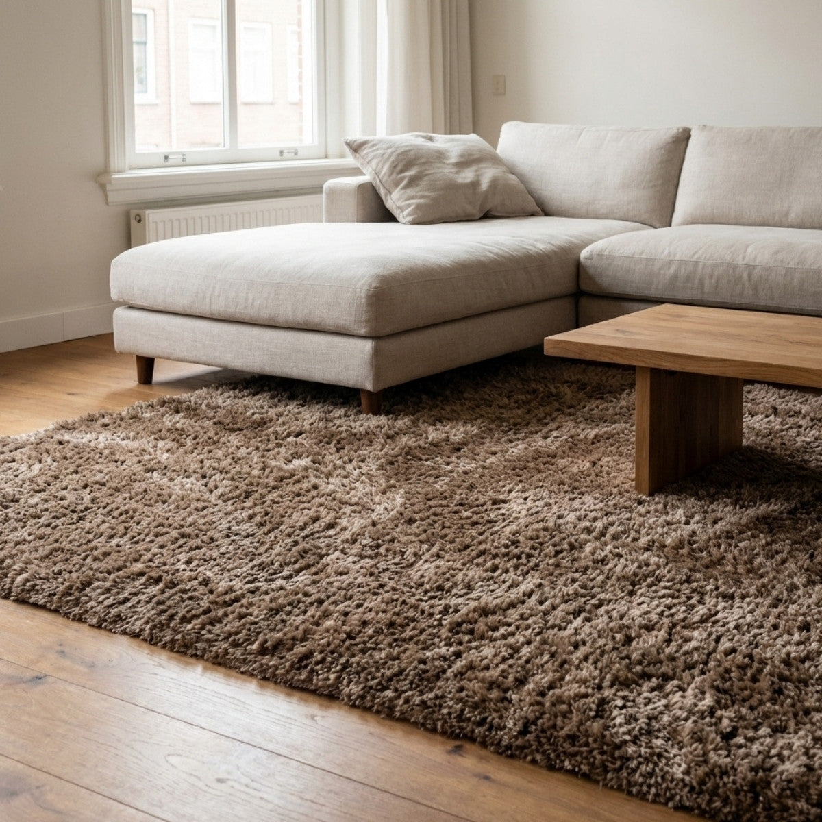 DÉJA Living Vloerkleed Sema - Taupe Wol - 200x290cm