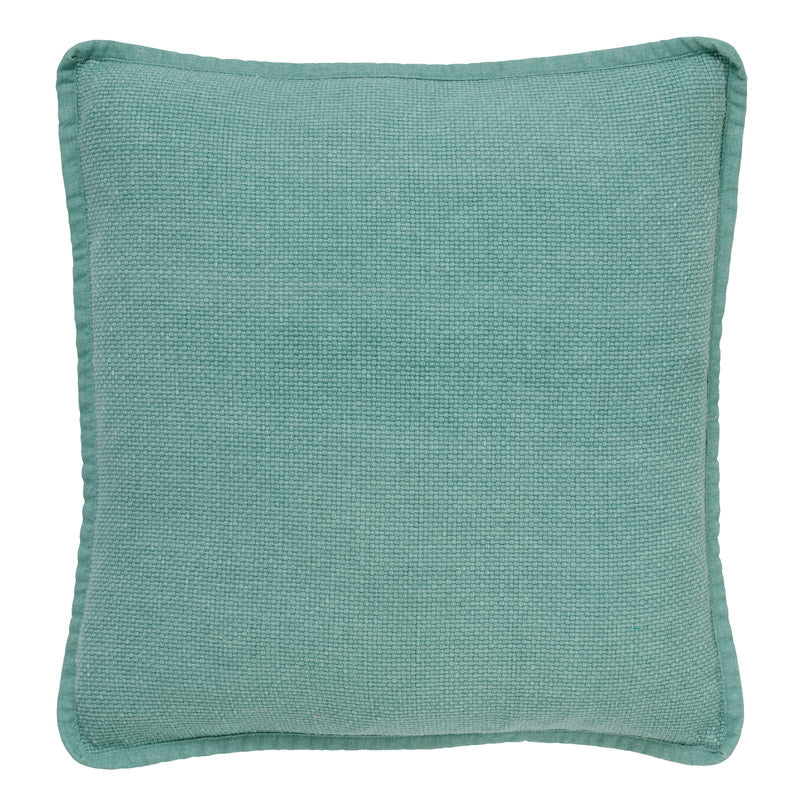 BOWIE - sierkussen 45x45 cm - gewassen katoen - Jadeite - groen