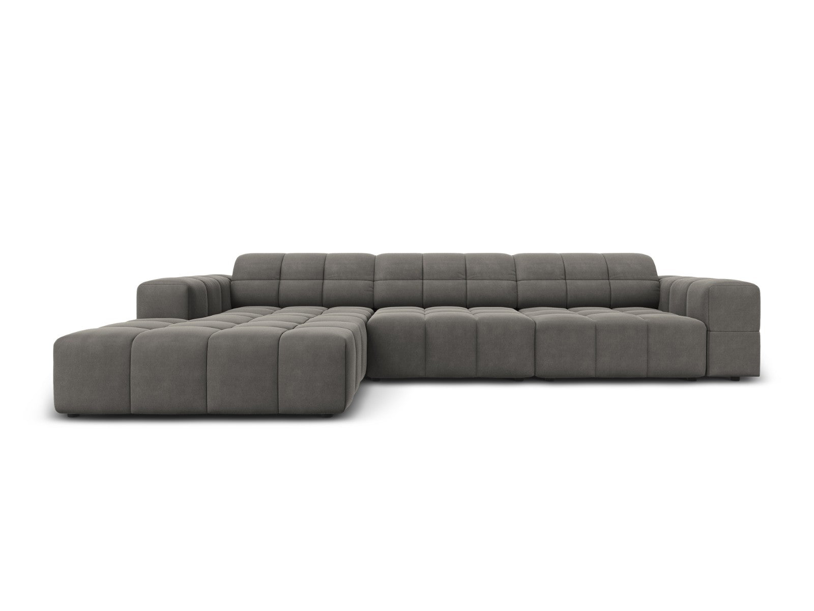 Cosmopolitan Design linker hoekbank Chicago 4-zits, flueel lichtgrijs