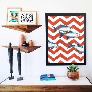 Catchii poster Sardines Zigzag – meerkleurig – 297×210 cm Catchii poster Sardines Zigzag – meerkleurig – 297×210 cm