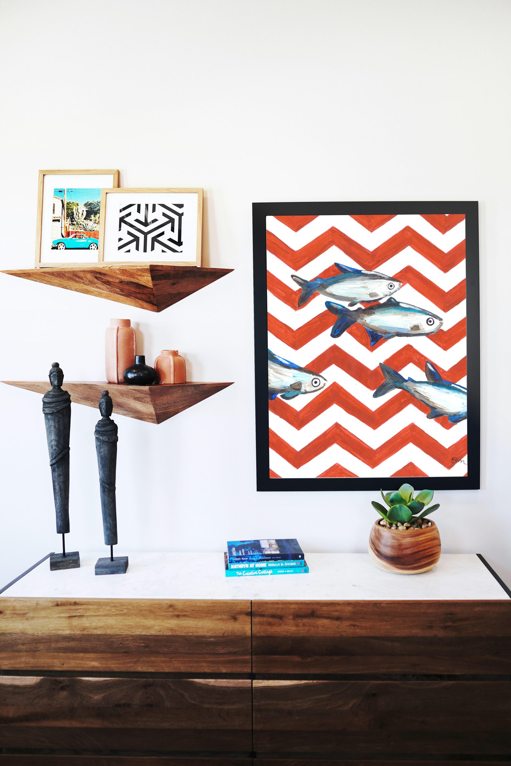 Catchii poster Sardines Zigzag - meerkleurig - 297x210 cm