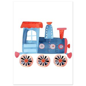 Artfulprints Poster Kleine locomotief – 50×70 cm – Blauw Artfulprints Poster Kleine locomotief – 50×70 cm – Blauw