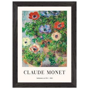 Artfulprints Poster met Lijst Claude Monet – Anémones en pot – A4 21×2