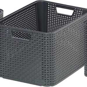 Curver Style Opbergmand L – 30L – 3 stuks – Antraciet