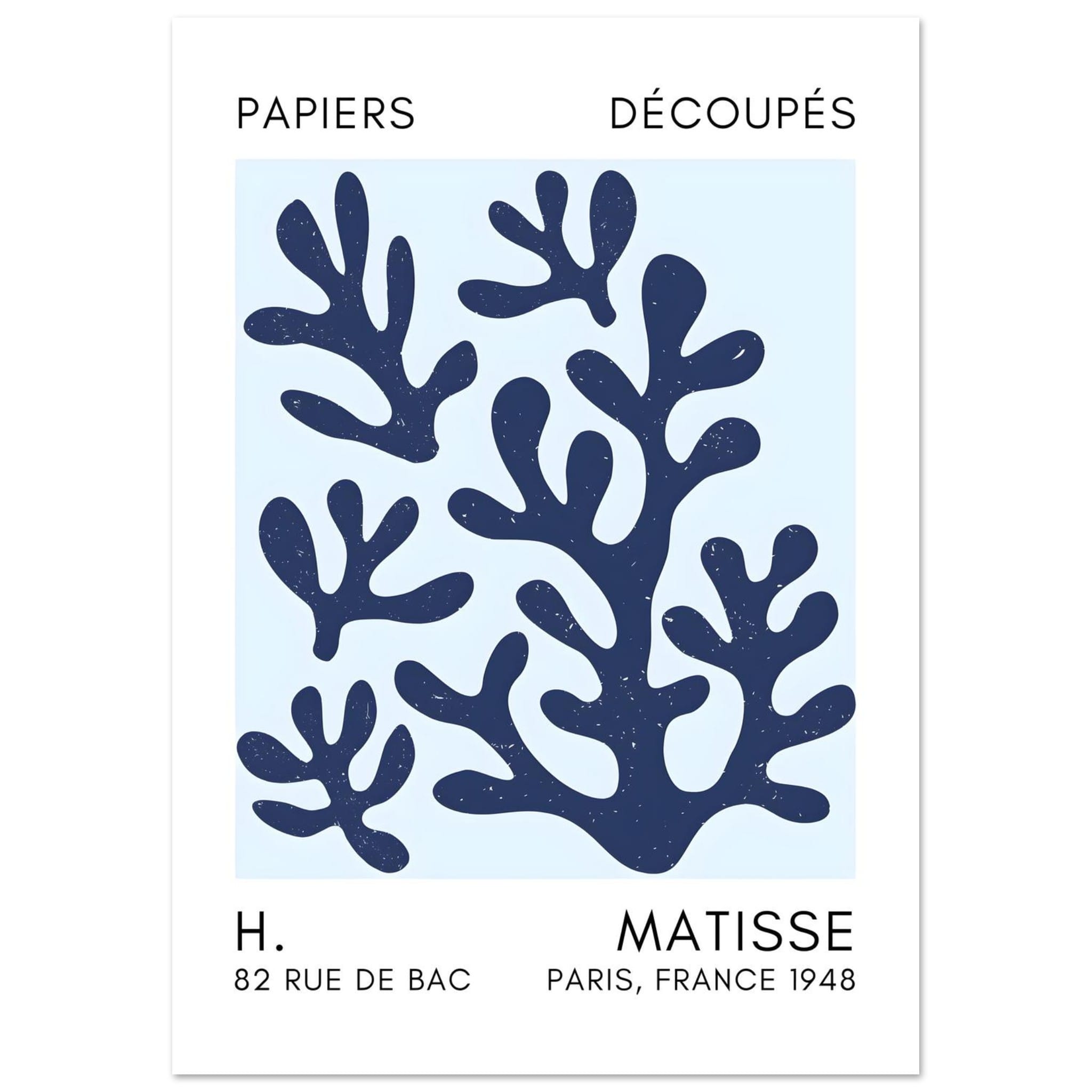 Artfulprints Poster Matisse – Coral shadows navy blue I - A4 21x29.7 c