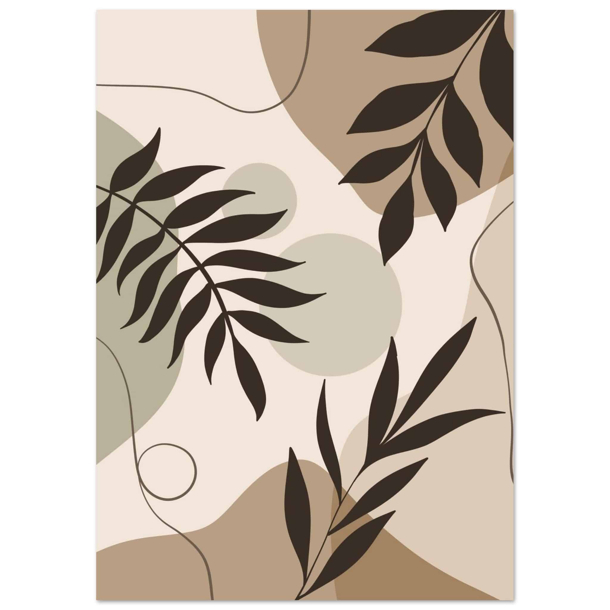 Artfulprints Poster Boho – Shaped leaves - A4 21x29.7 cm - Meerkleurig