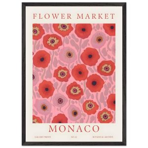 Artfulprints Poster met Lijst Flower market – Monaco – 50×70 cm – Roze Artfulprints Poster met Lijst Flower market – Monaco – 50×70 cm – Roze