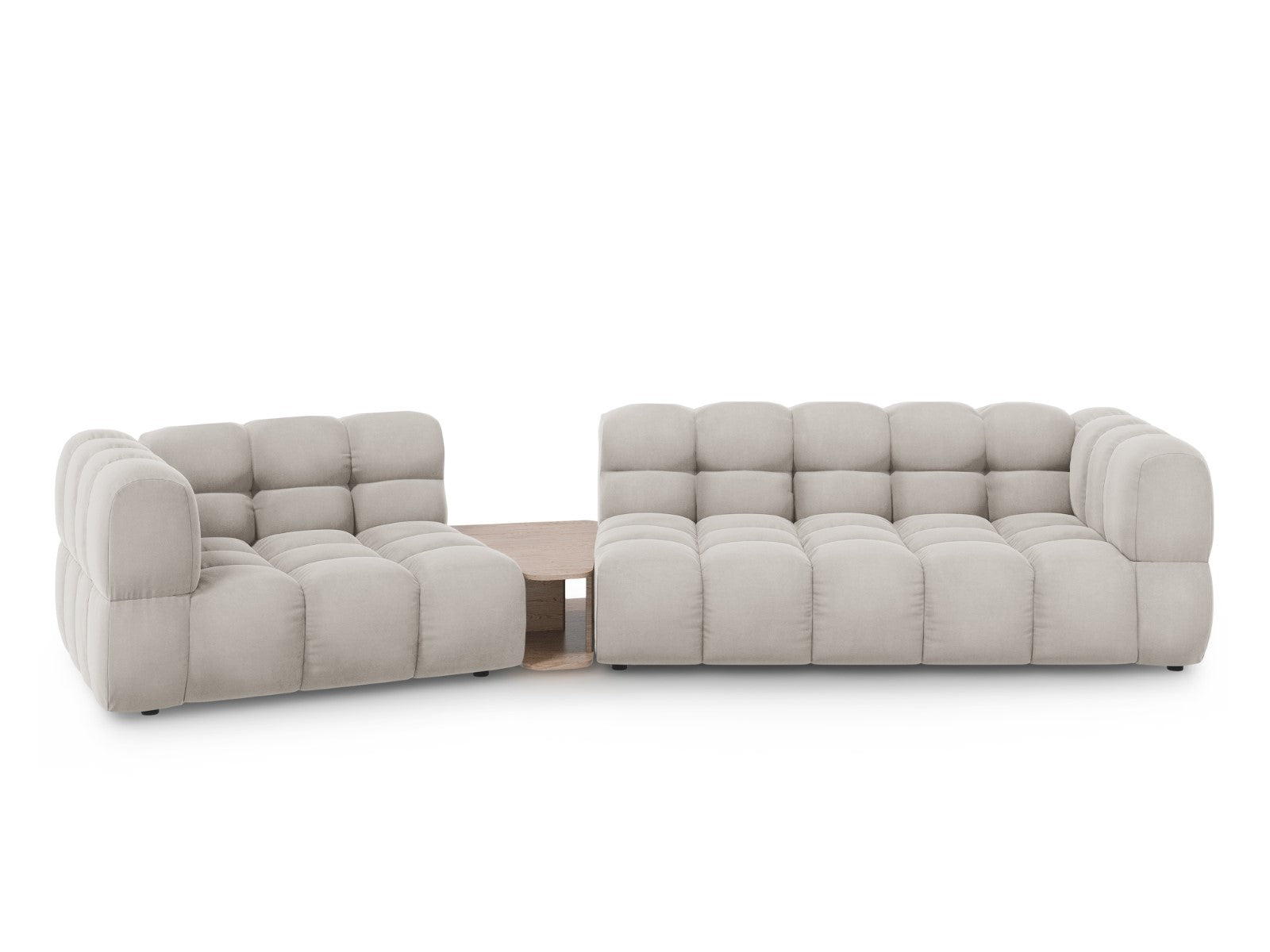 Cosmopolitan Design linker modulaire bank Sky 3-zits, flueel, lichtbei