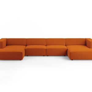 Cosmopolitan Design Panoramische bank Arendal 6-zits, flueel, terracot Cosmopolitan Design Panoramische bank Arendal 6-zits, flueel, terracot