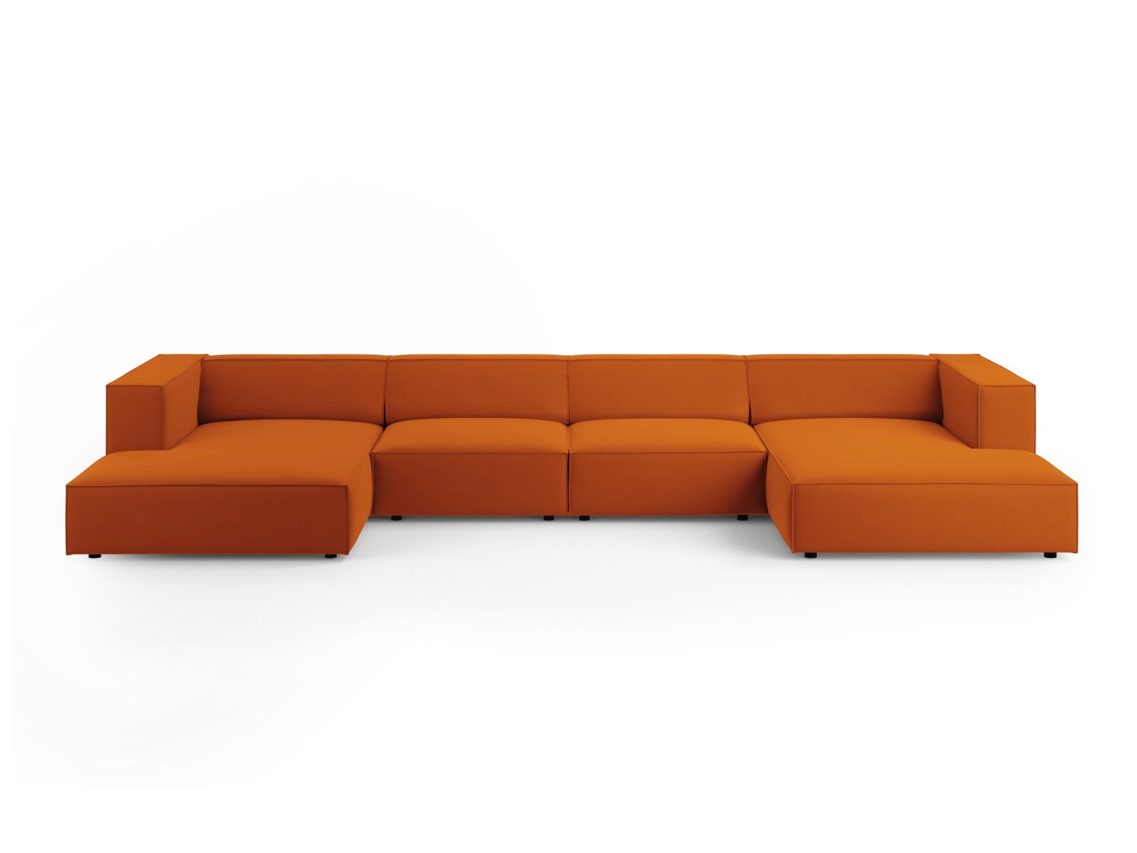 Cosmopolitan Design Panoramische bank Arendal 6-zits, flueel, terracot