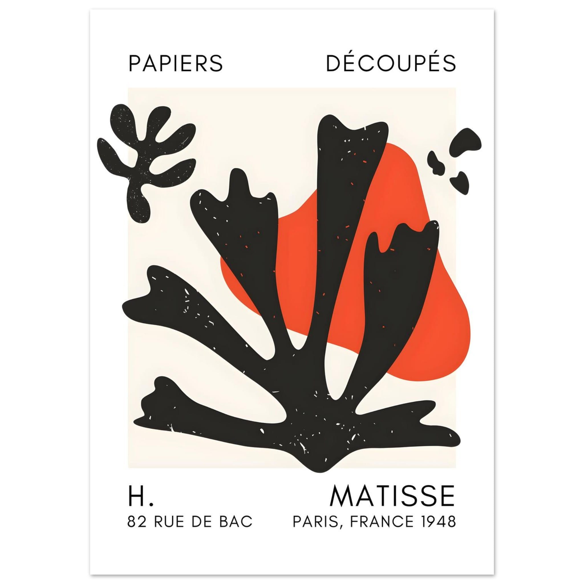 Artfulprints Poster Matisse – Abstract bloom black - 50x70 cm - Zwart