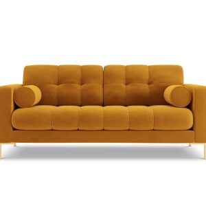 Cosmopolitan Design Bank Bali 2-zits, flueel, geel – 96x152x75cm Cosmopolitan Design Bank Bali 2-zits, flueel, geel – 96x152x75cm