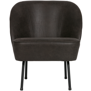 WOOOD fauteuil Vogue- Leer – Zwart – 69x57x70 WOOOD fauteuil Vogue- Leer – Zwart – 69x57x70