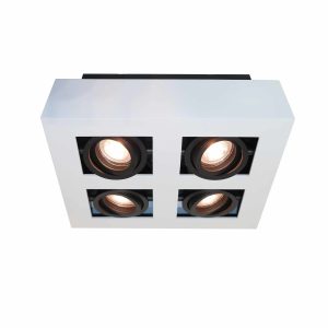 Artdelight spot Bosco – 4 lichts – 25 x 8.6 cm – zwart – wit Artdelight spot Bosco – 4 lichts – 25 x 8.6 cm – zwart – wit