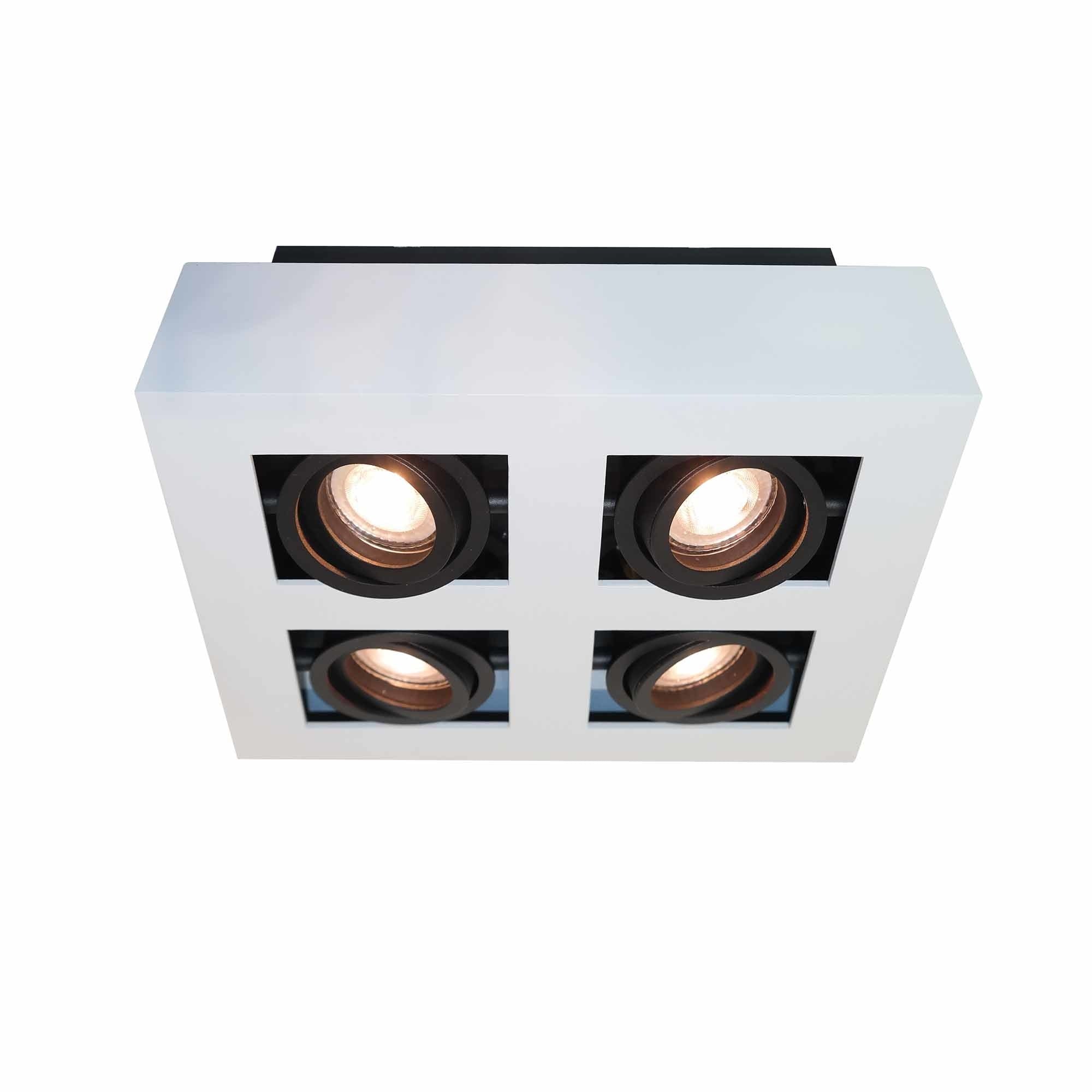 Artdelight spot Bosco - 4 lichts - 25 x 8.6 cm - zwart - wit
