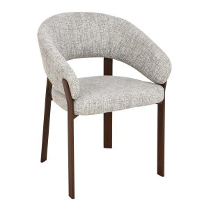 DÉJA Living Eetkamerstoel Chera – Beige/Walnoot – Set van 2 DÉJA Living Eetkamerstoel Chera – Beige/Walnoot – Set van 2