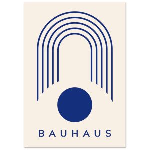 Artfulprints Poster Bauhaus – Blue arches – 70×100 cm – Blauw Artfulprints Poster Bauhaus – Blue arches – 70×100 cm – Blauw
