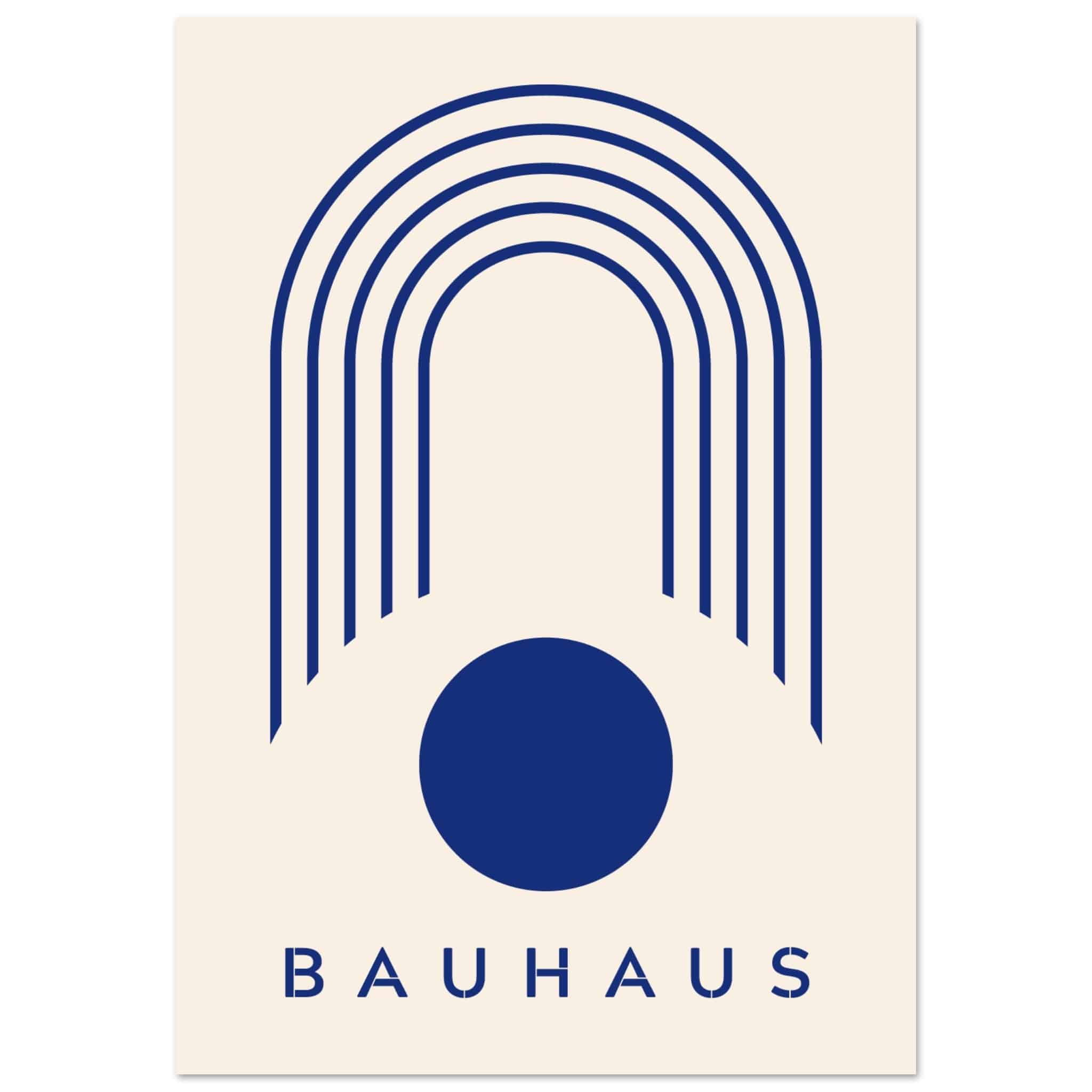 Artfulprints Poster Bauhaus - Blue arches - 70x100 cm - Blauw
