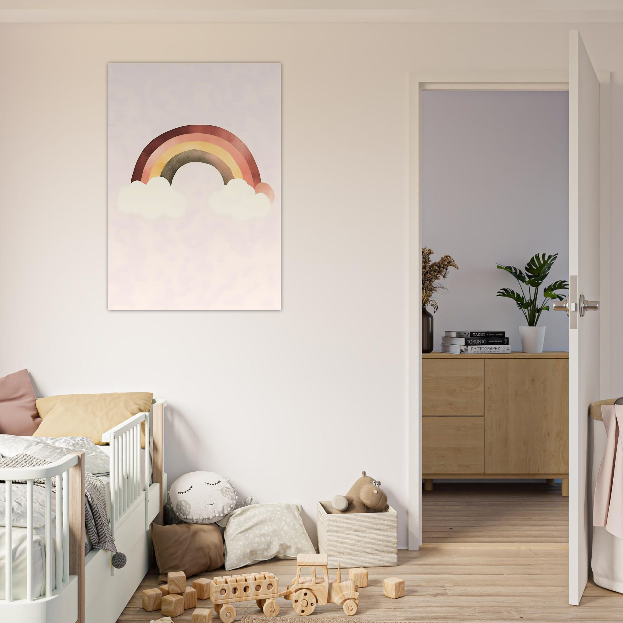Artfulprints Poster Warme regenboog - 70x100 cm - Meerkleurig