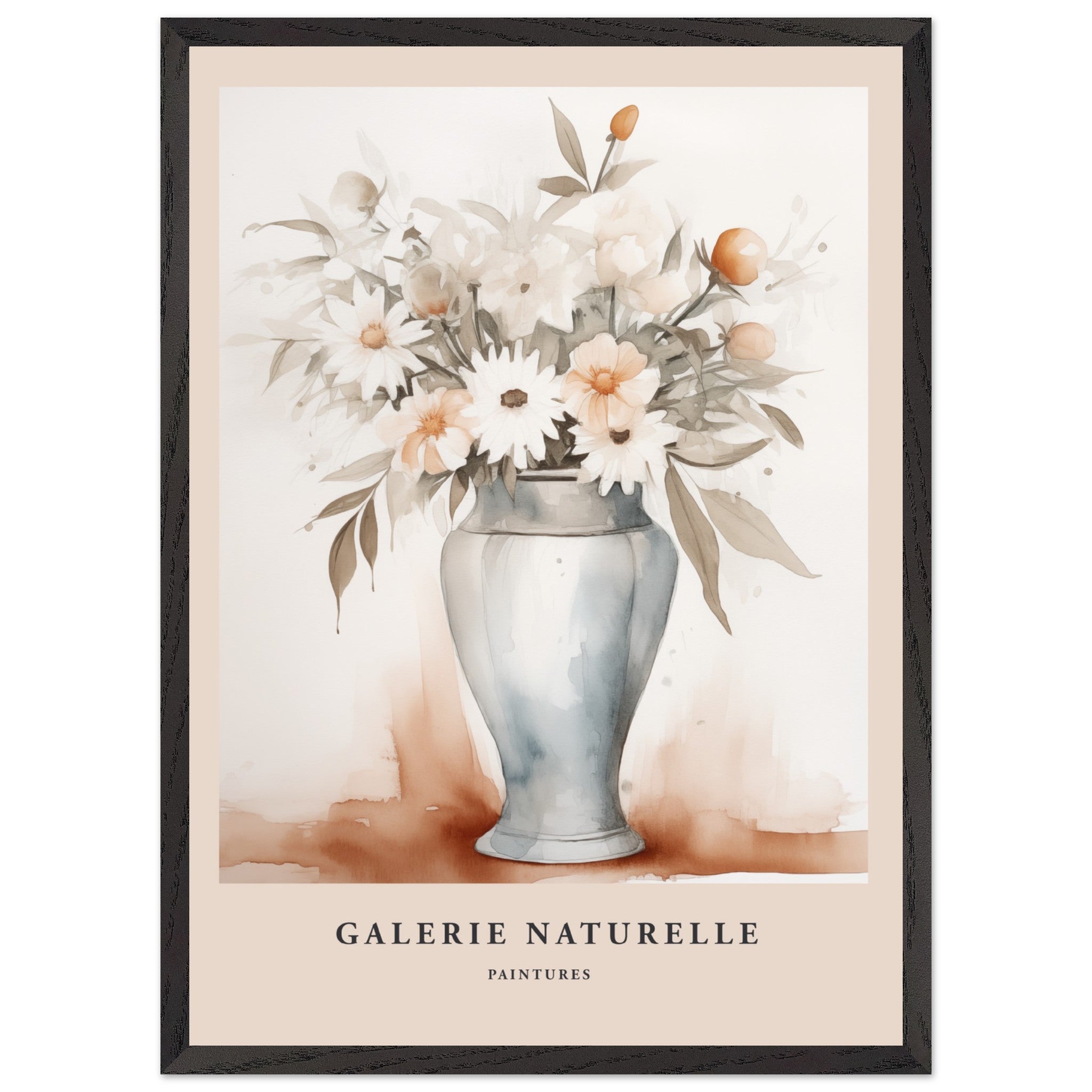 Artfulprints Poster met Lijst Bloemen in vaas 3 - 50x70 cm - Meerkleur
