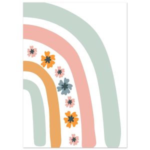 Artfulprints Poster Regenboog met bloemen II – 50×70 cm – Meerkleurig Artfulprints Poster Regenboog met bloemen II – 50×70 cm – Meerkleurig