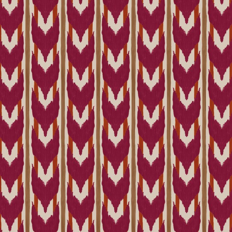 Catchii Behang Maison Artisan Ikat bordeaux