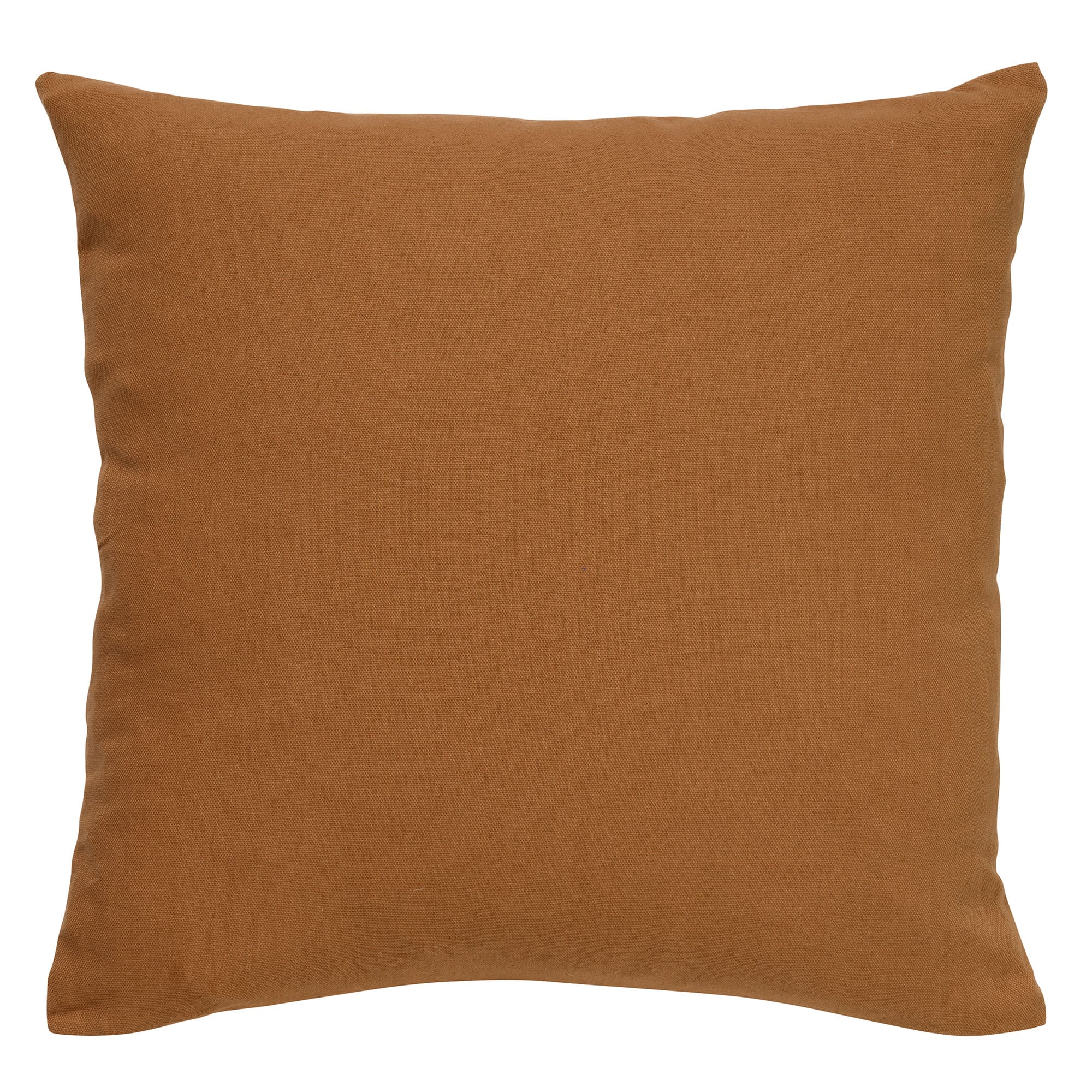 JAMES - Kussenhoes 45x45 cm - duurzaam katoen - effen kleur - Tobacco